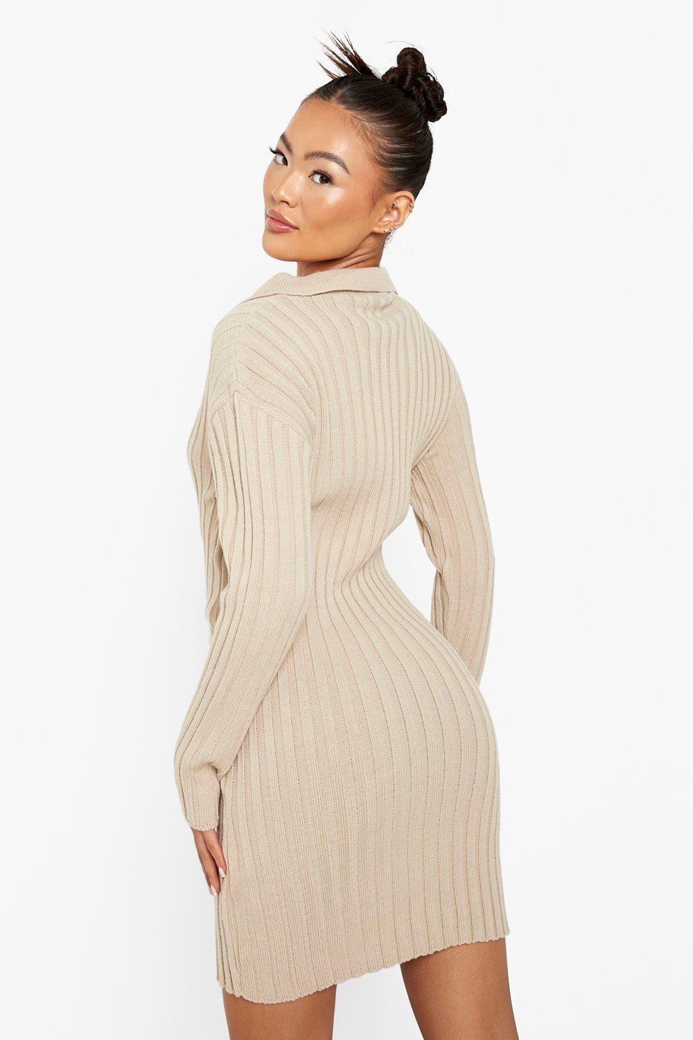 Knitted polo shop neck dress