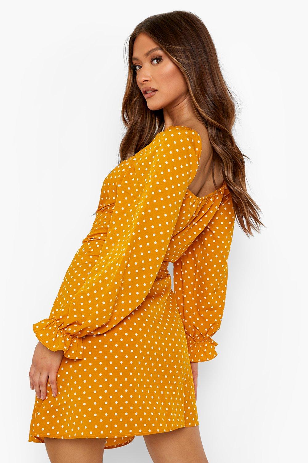 Mustard hotsell spotty dress