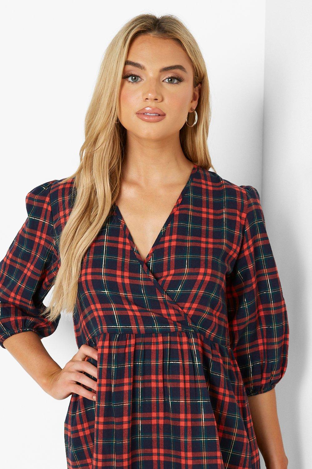 Boohoo hot sale check dress