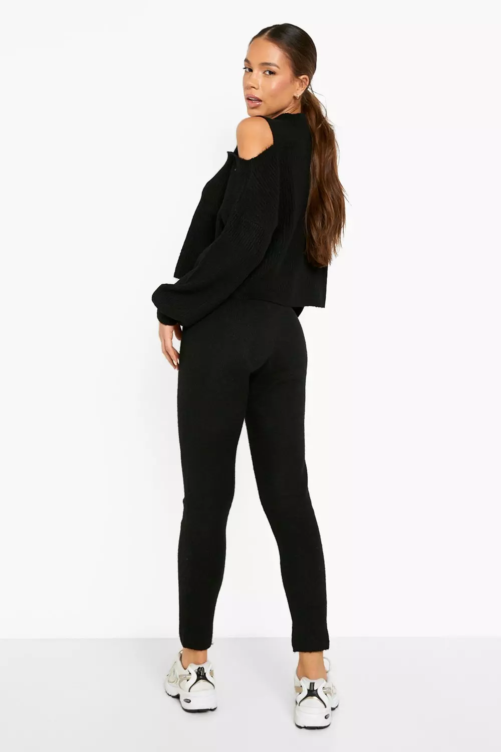 Black Premium Super Soft Knit Drawstring Leggings alternative image
