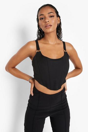 Metal Detail Corset Top black