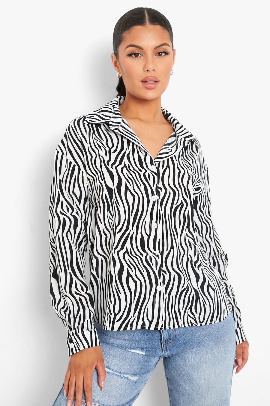 Black Zebra Printed Shirt image number 1