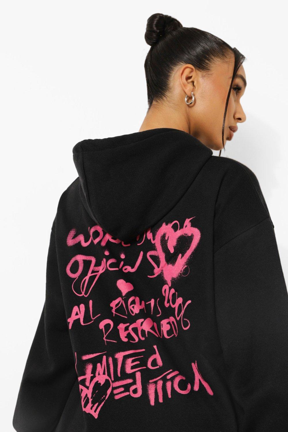 Black hoodie clearance with back print