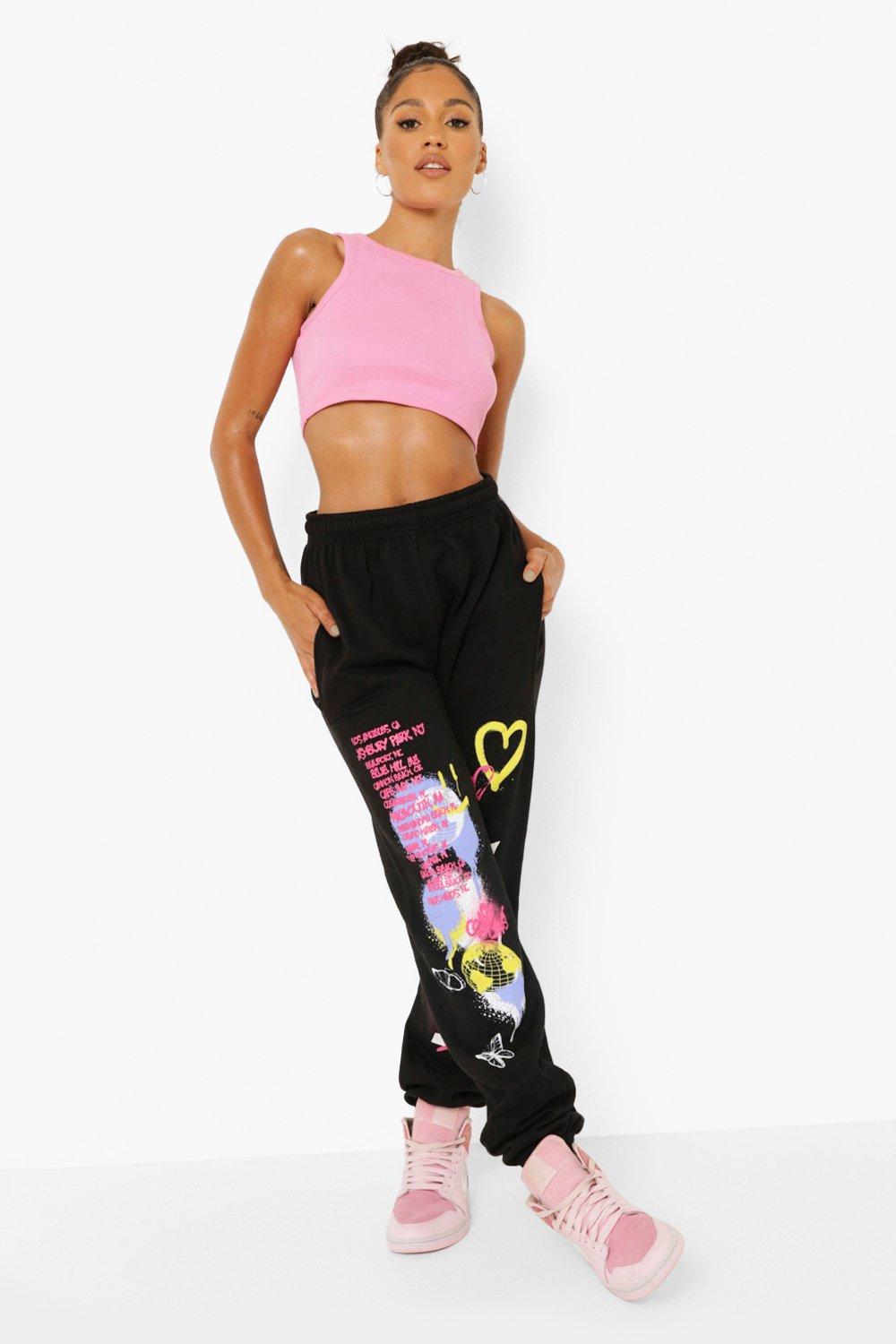 Printed jogger pants store womens