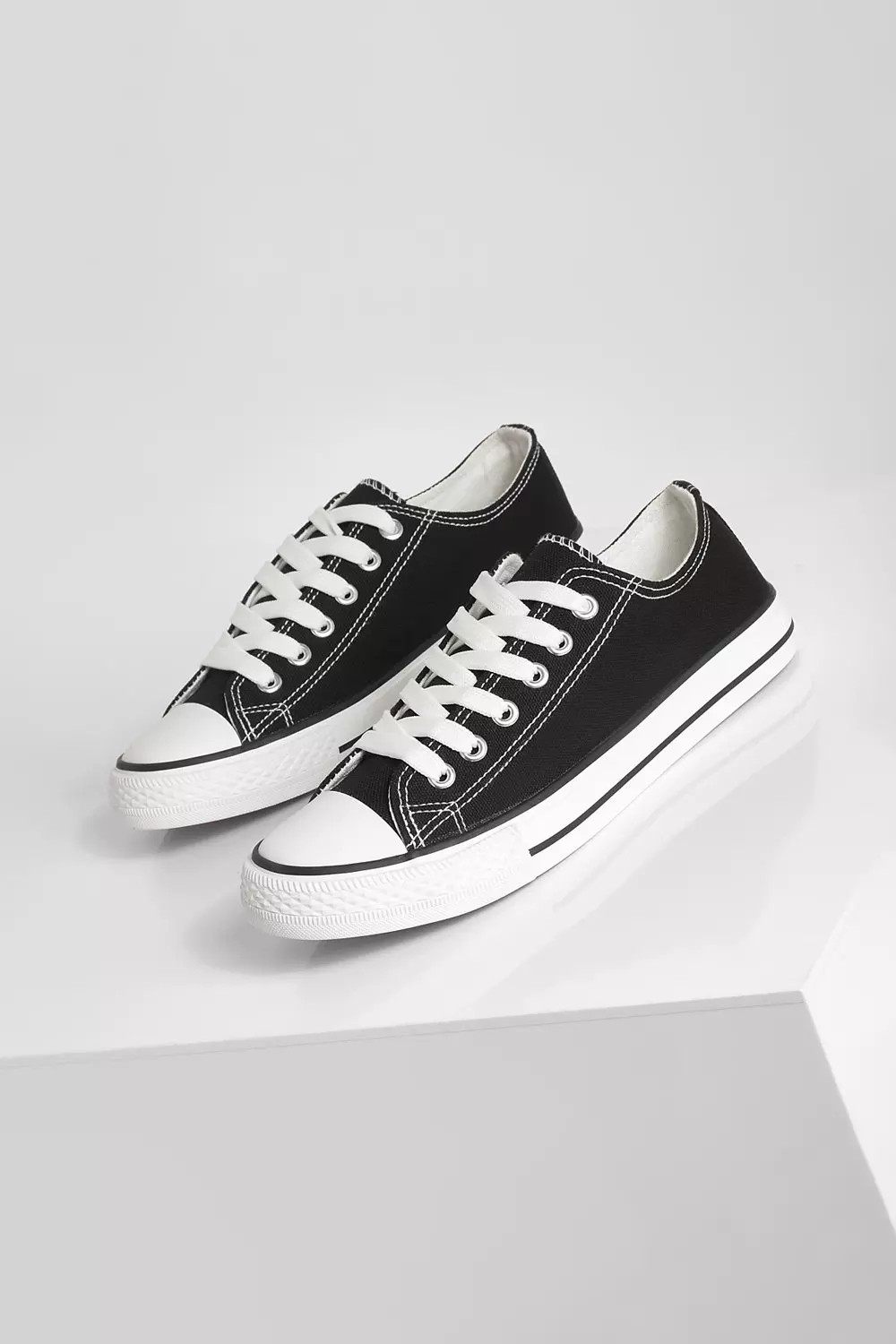 Wide fit black canvas shoes sales
