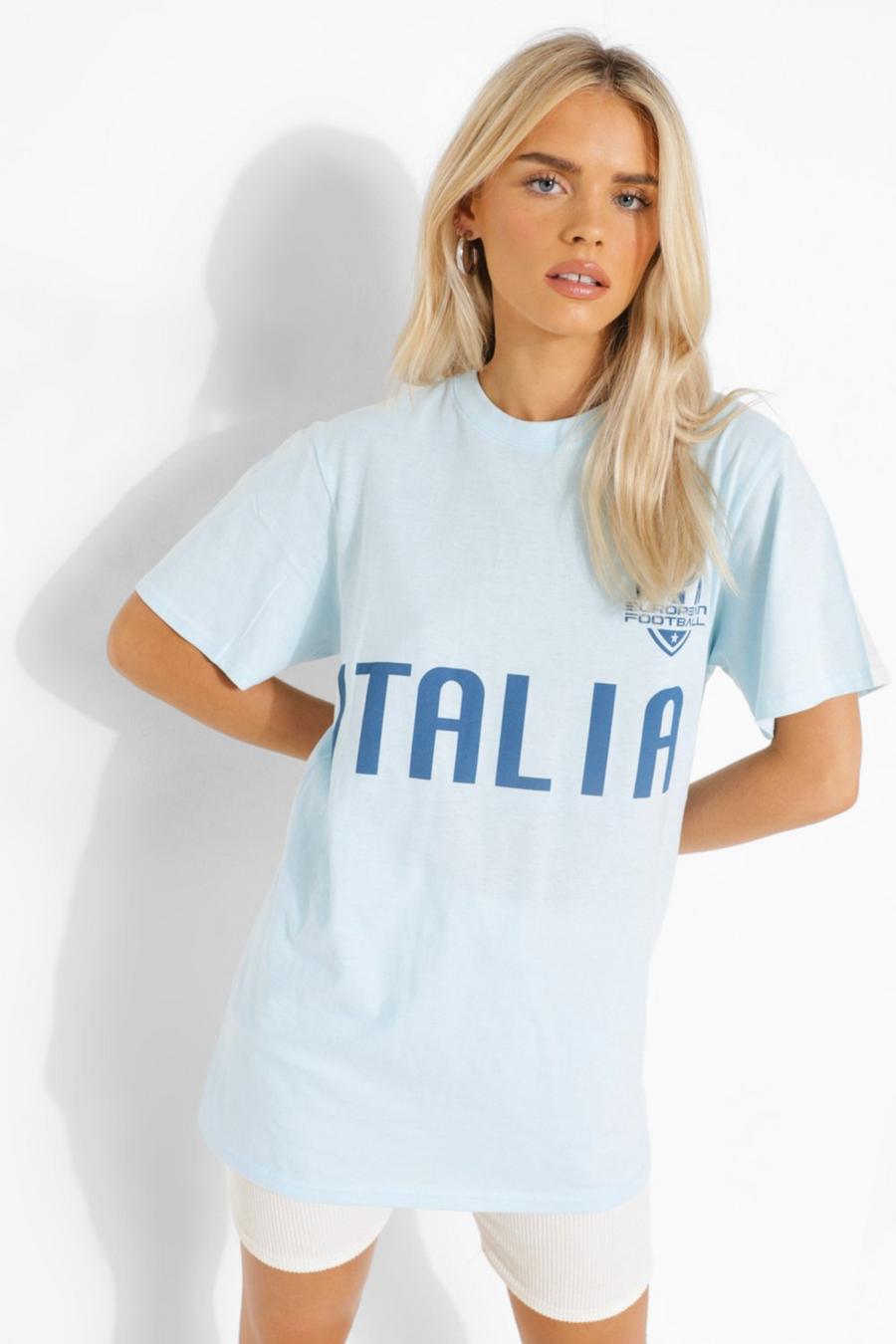 T-Shirt mit Italy Fußball Print, Blue image number 1