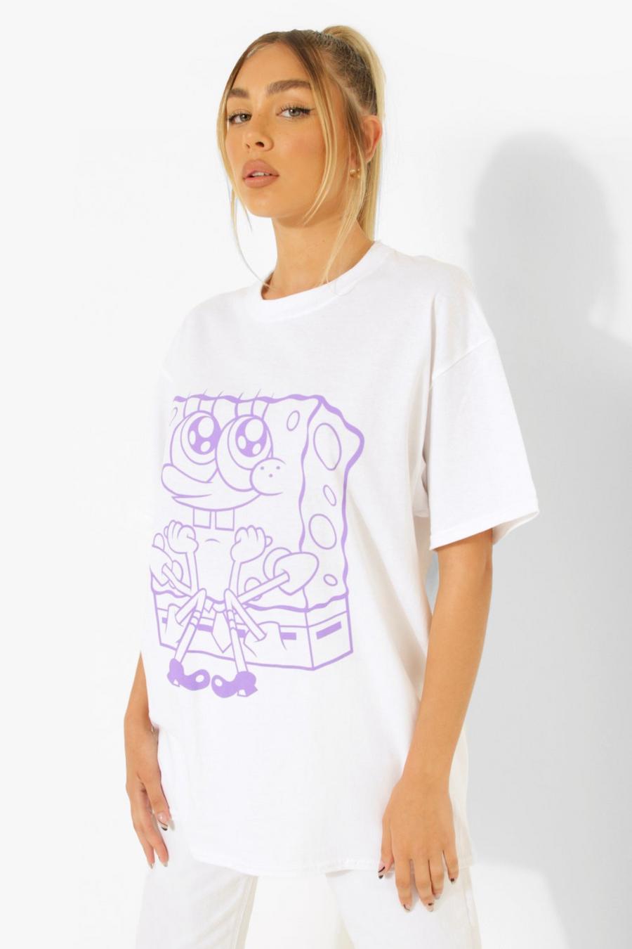 Oversize T-Shirt mit Spongebob-Print, White image number 1