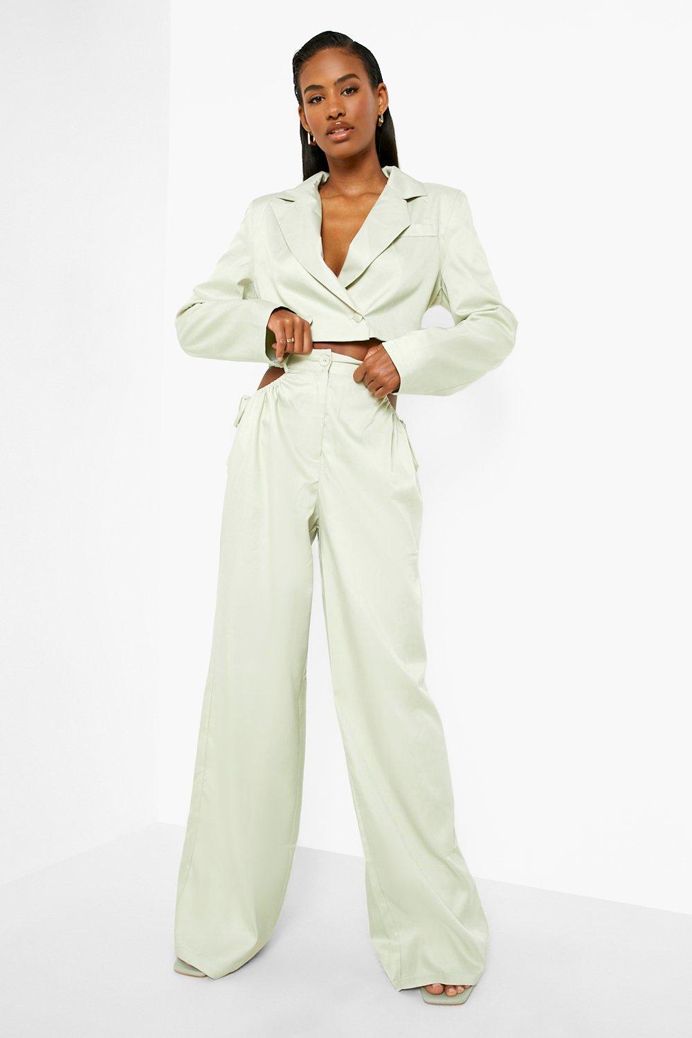 sage trouser suit