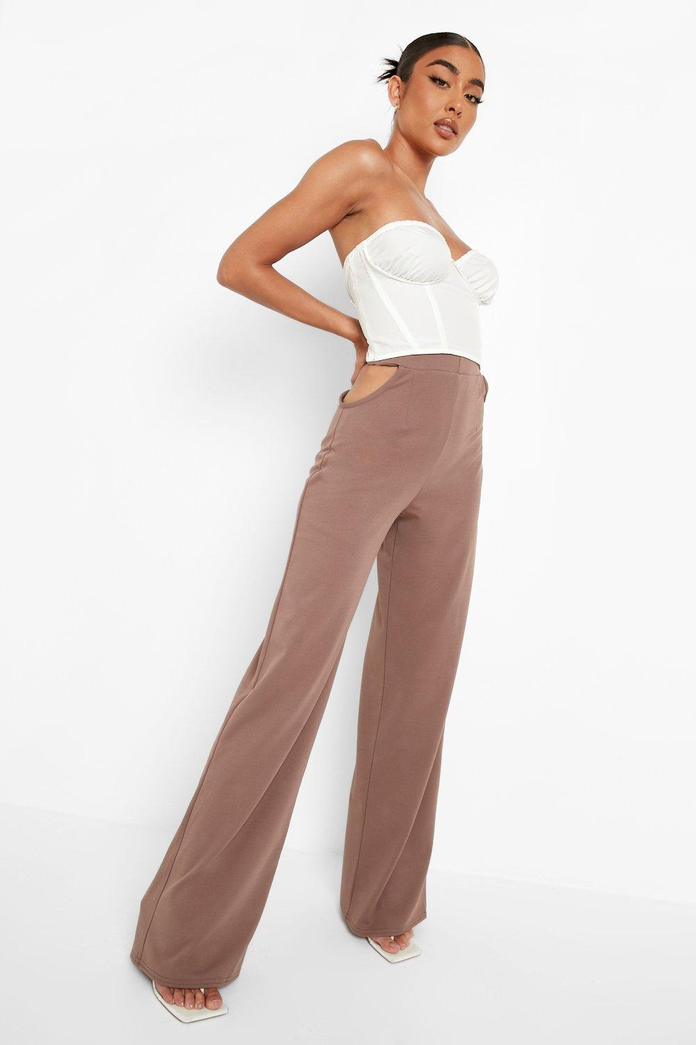 Pantalon large en tissu cr pe