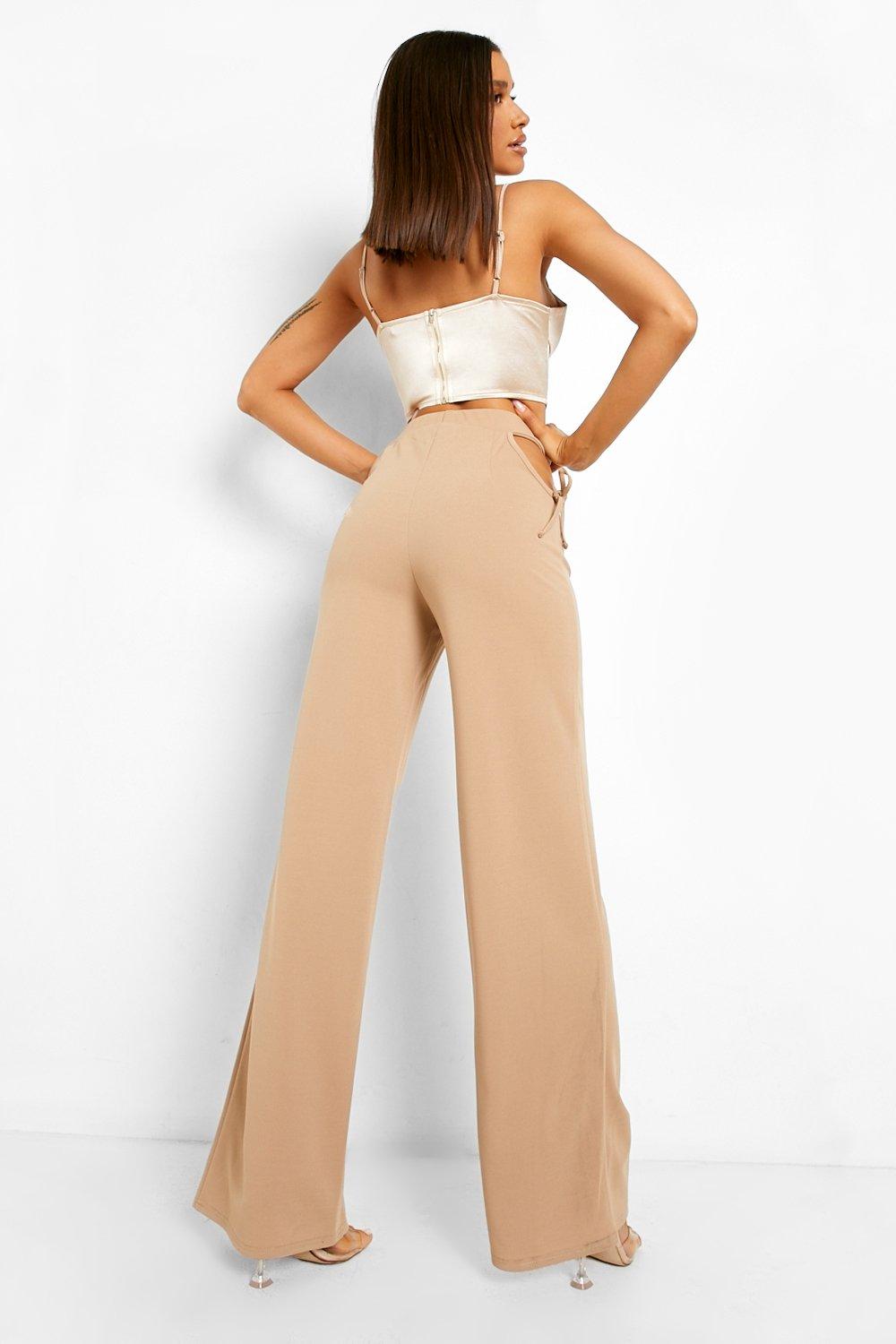 Boohoo tie deals waist trousers