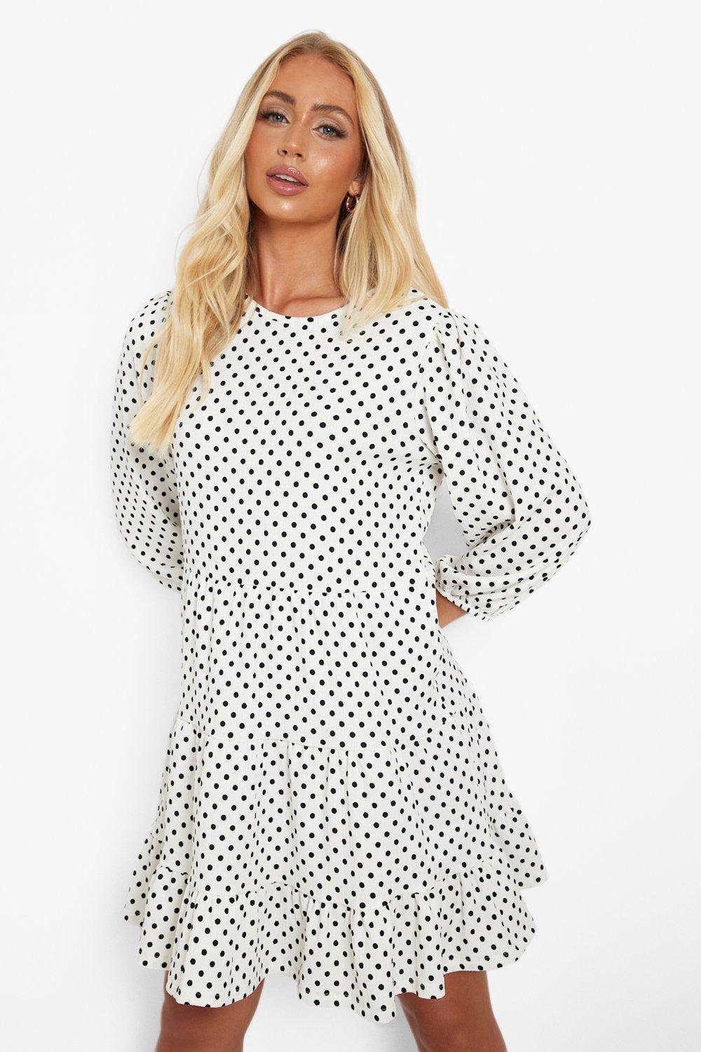 polka dot textured dress