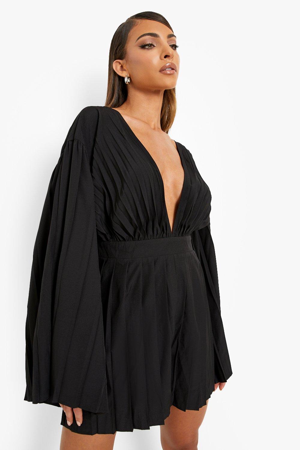 Black plunge sales playsuit