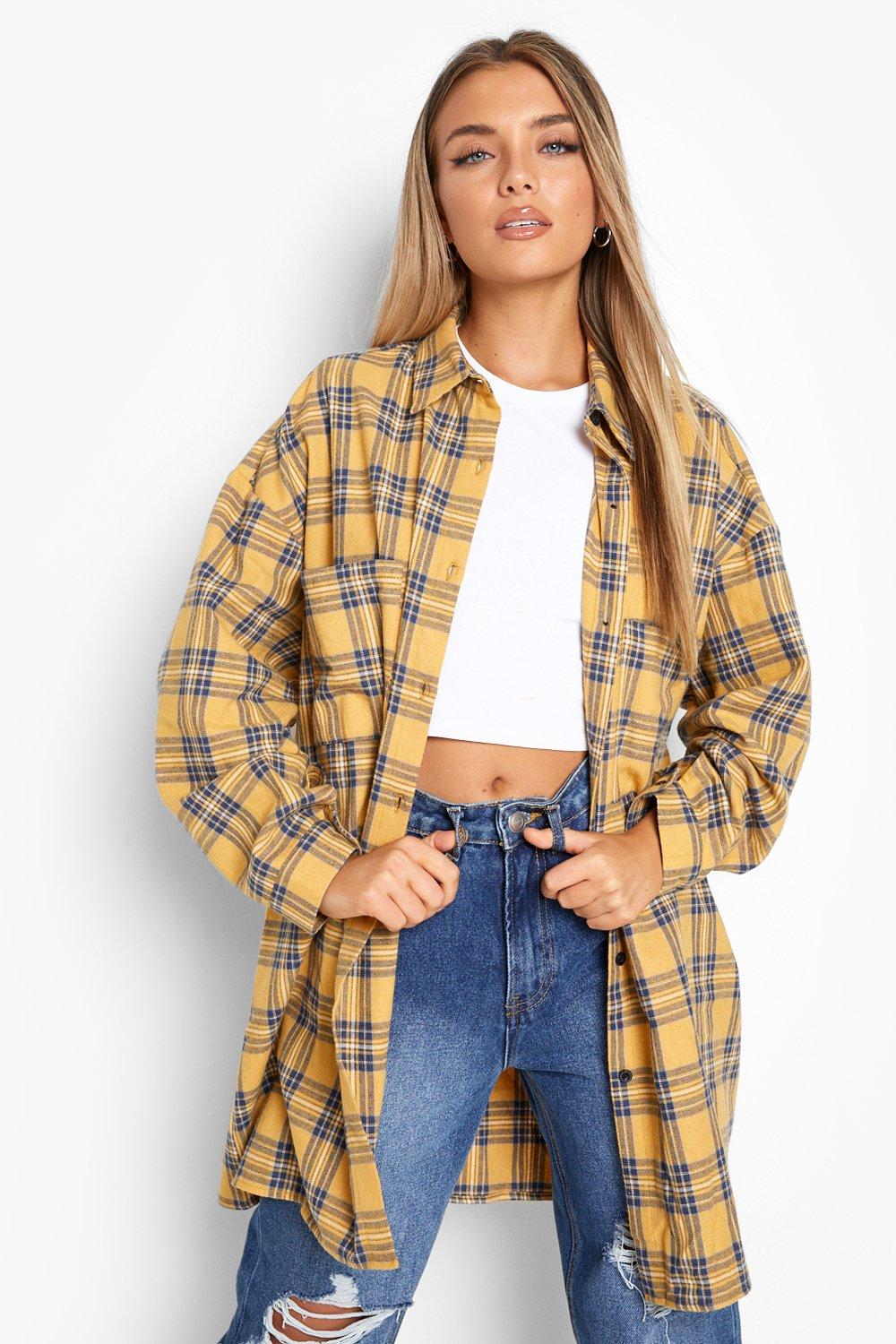 Rust Oversized Flannel Shirt  Oversized flannel, Yellow outfit, Tomboy  style outfits