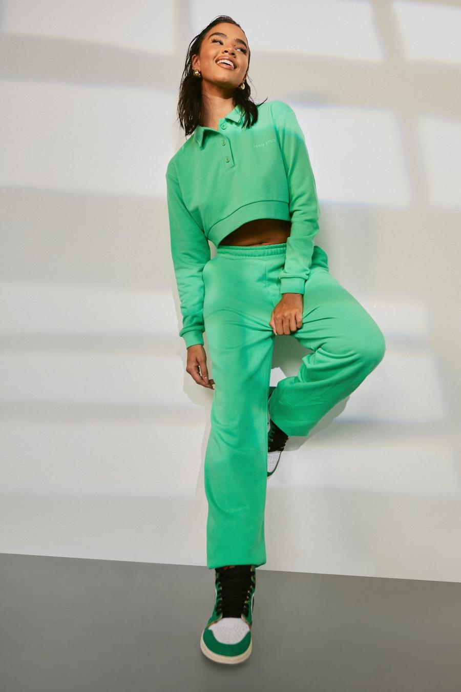 Green Collared Sweater Tracksuit image number 1