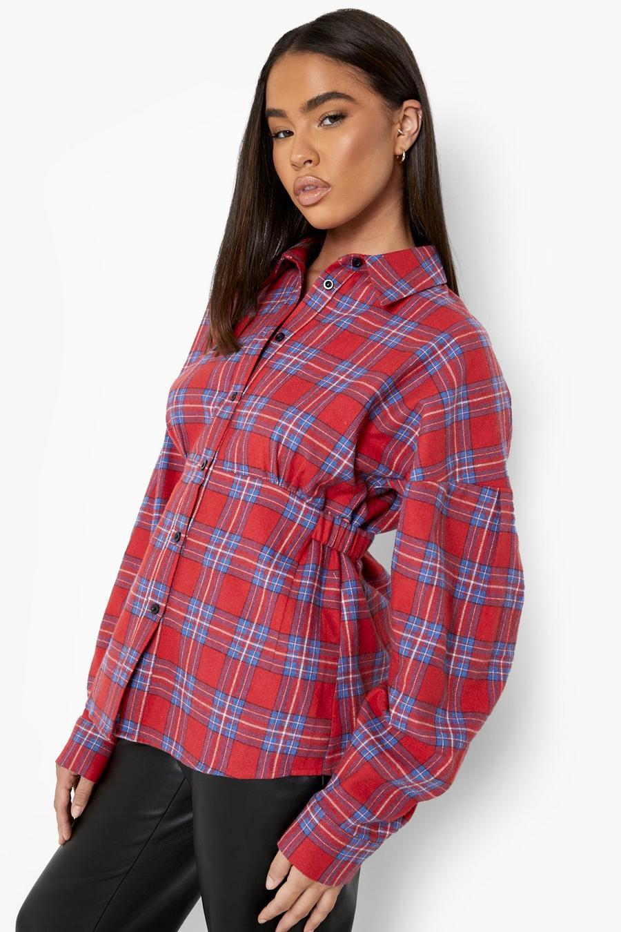 Red Check Fitted Shirt image number 1