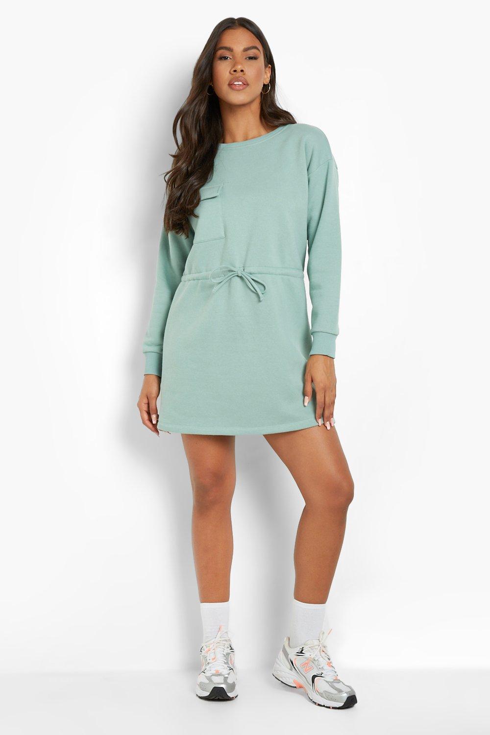 Boohoo hot sale sweatshirt dress