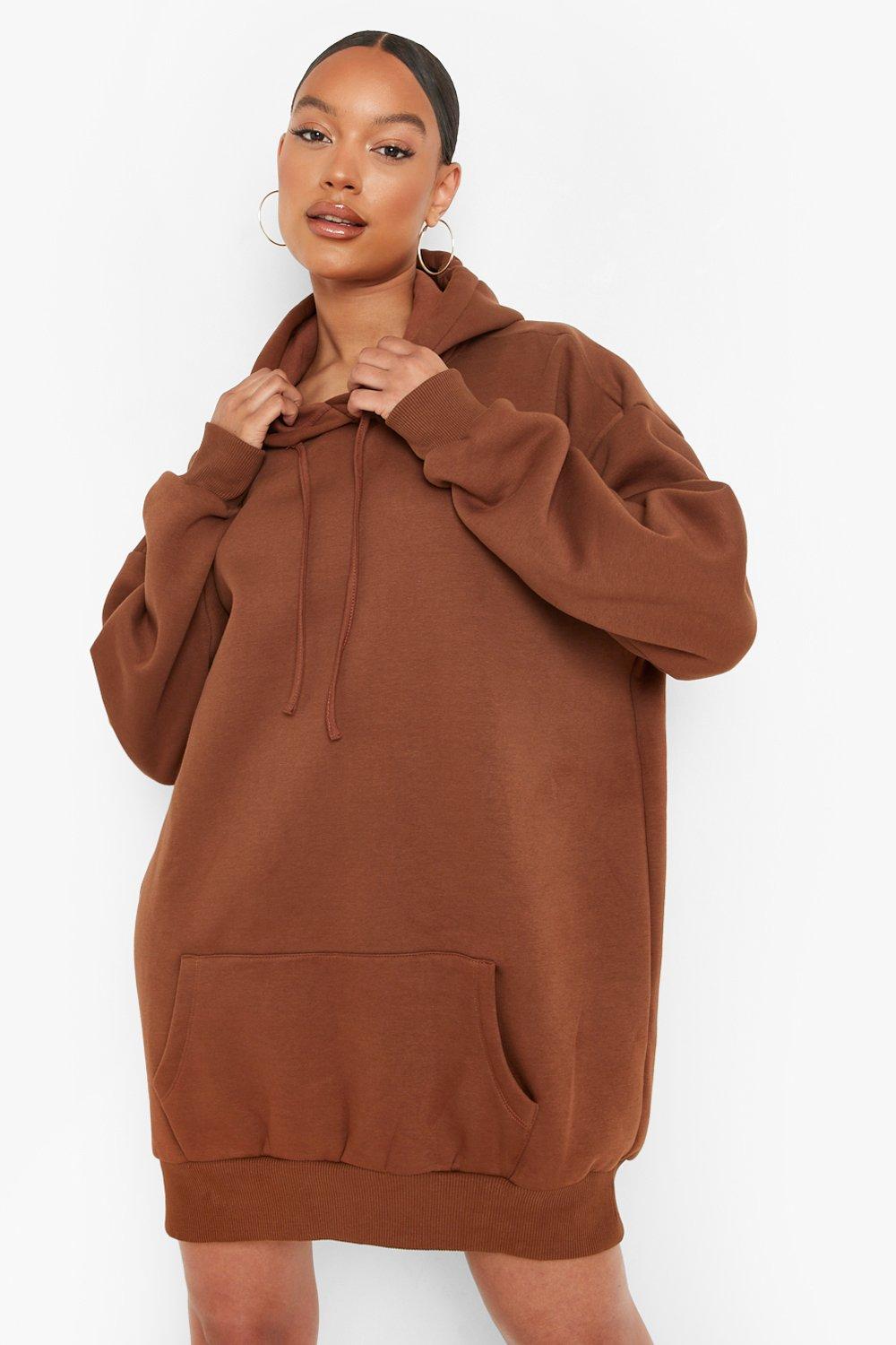 brown hoodie dress