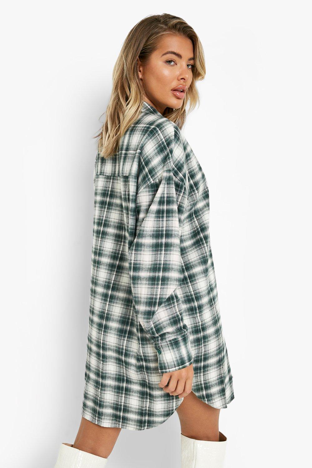 Vestito camicia oversize a quadri boohoo