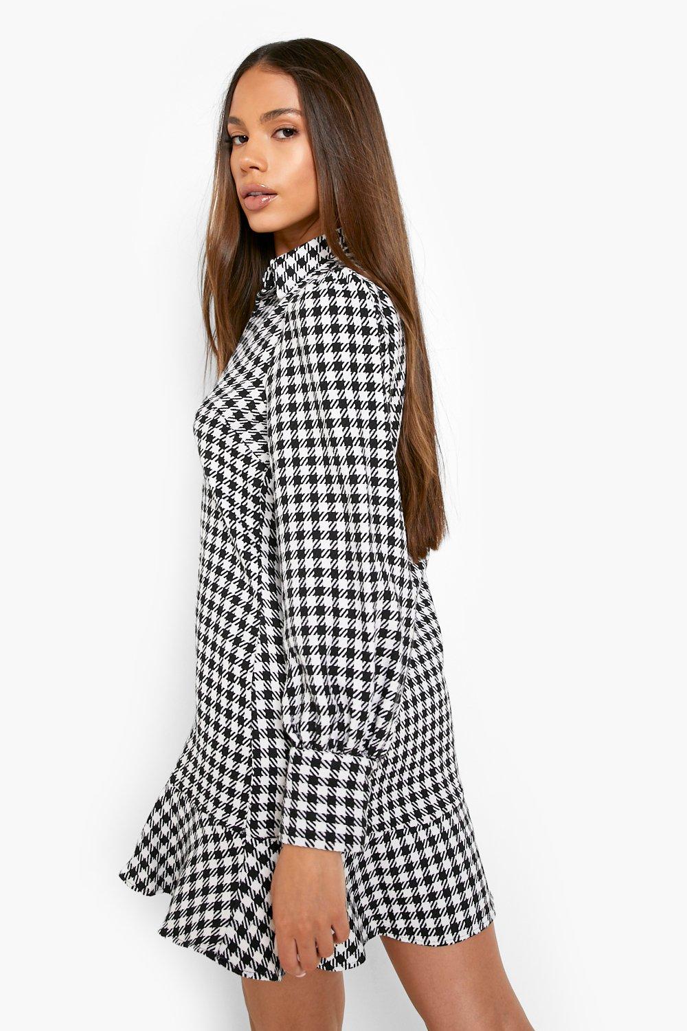 boohoo dogtooth dress