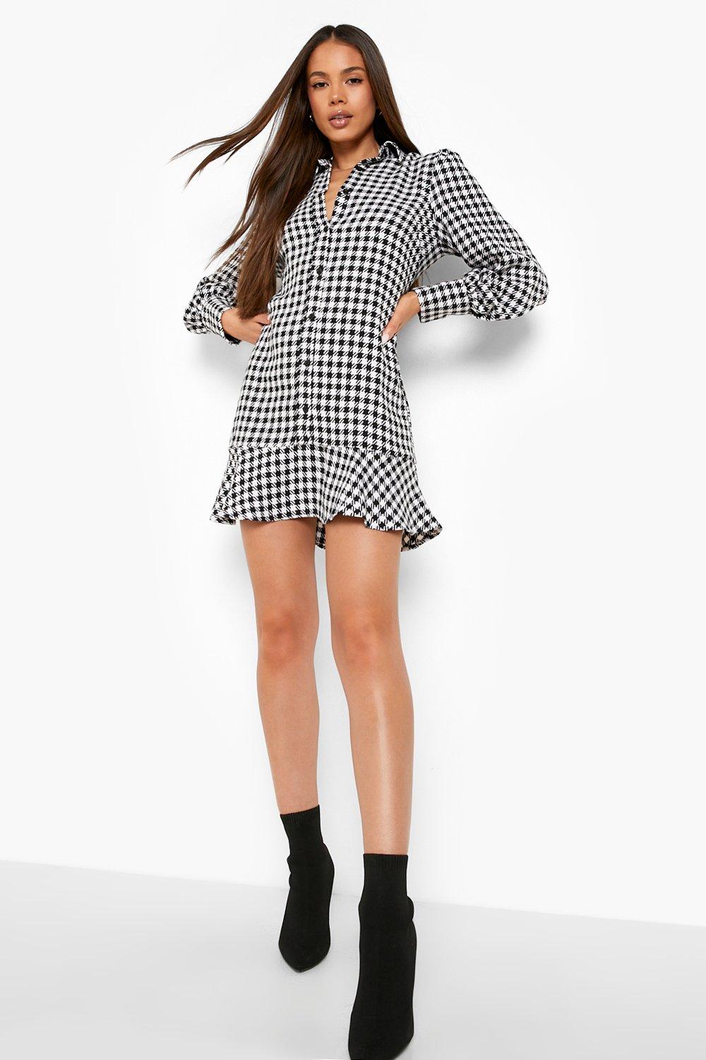 Boohoo top checked dress