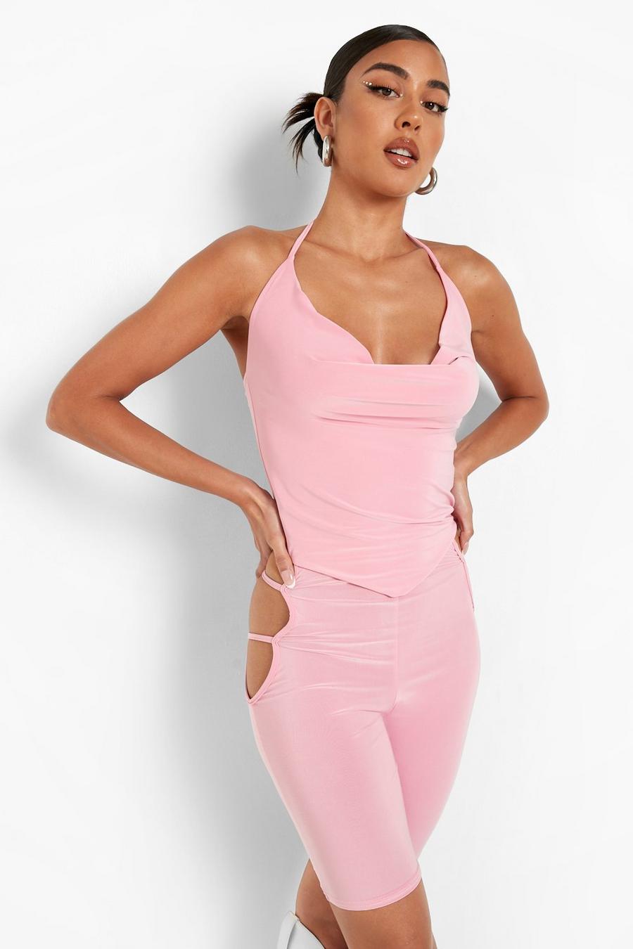 Baby pink Cykelbyxor med cut-outs image number 1