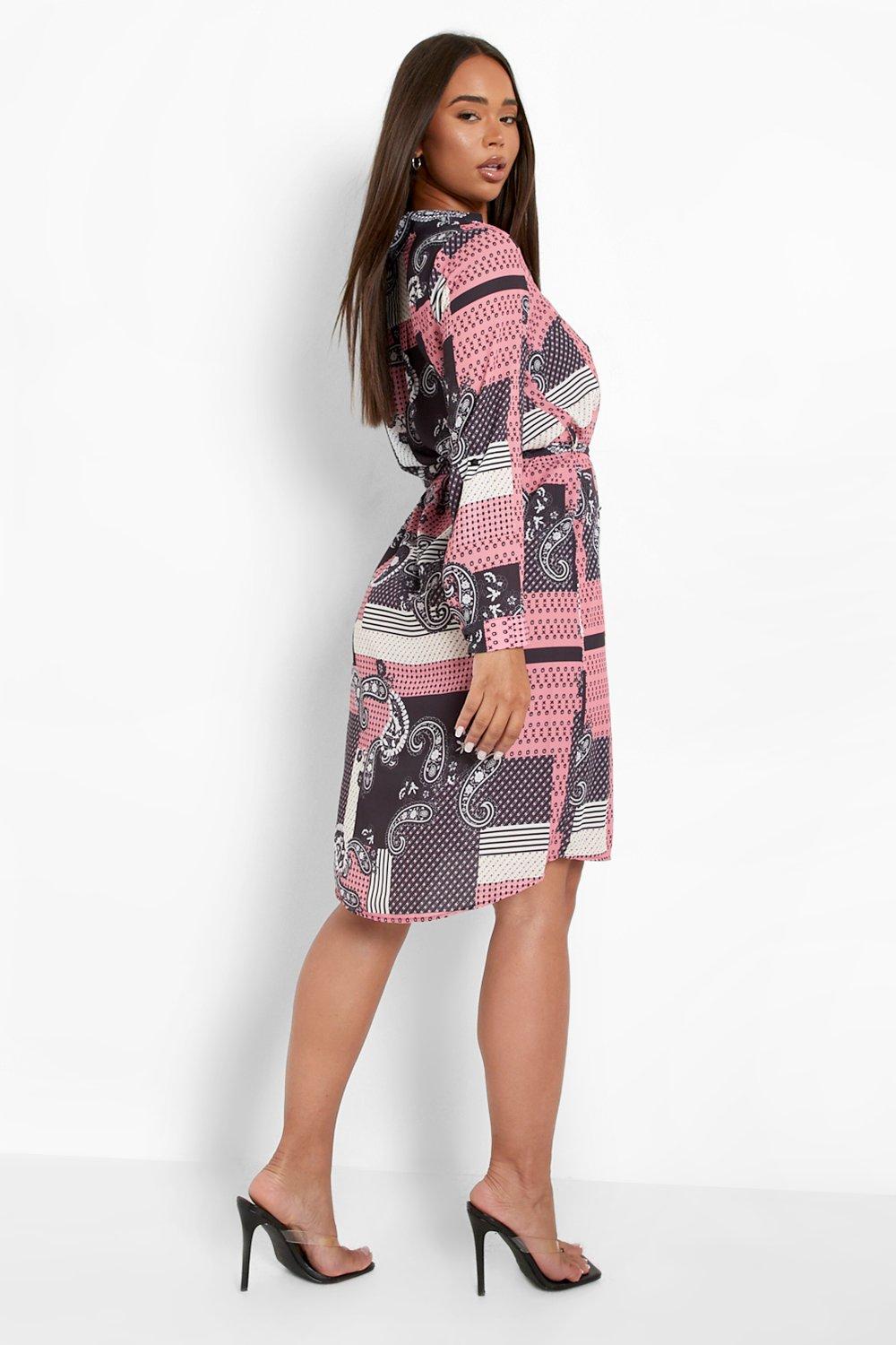 Boohoo paisley print midi dress hotsell
