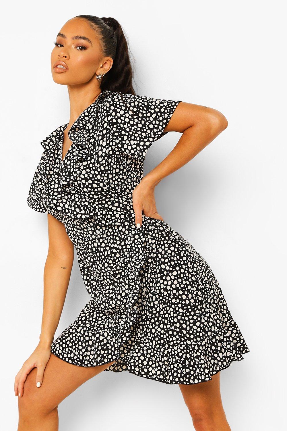 Boohoo dalmatian hotsell print dress