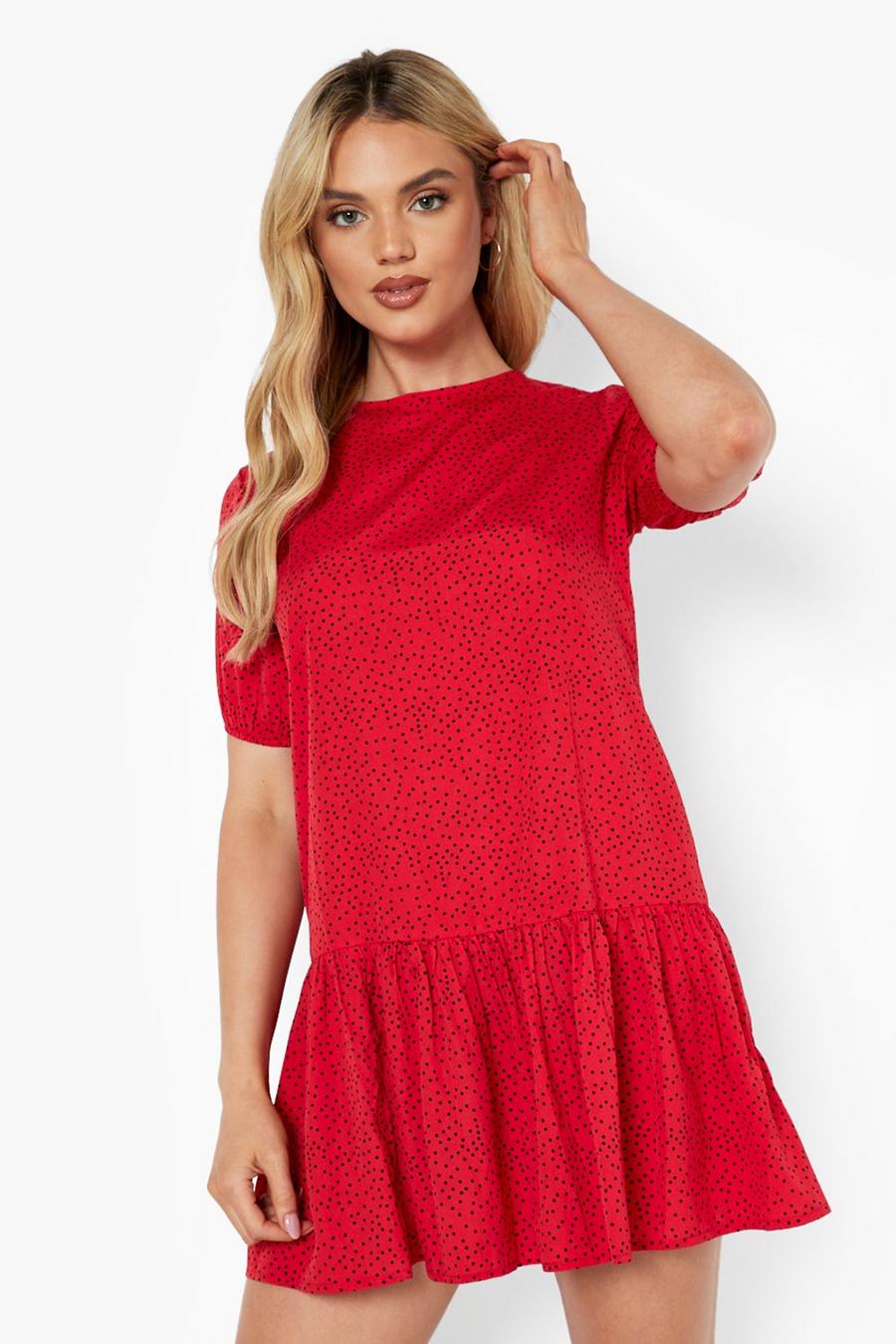 Red Polka Dot Shift Dress image number 1