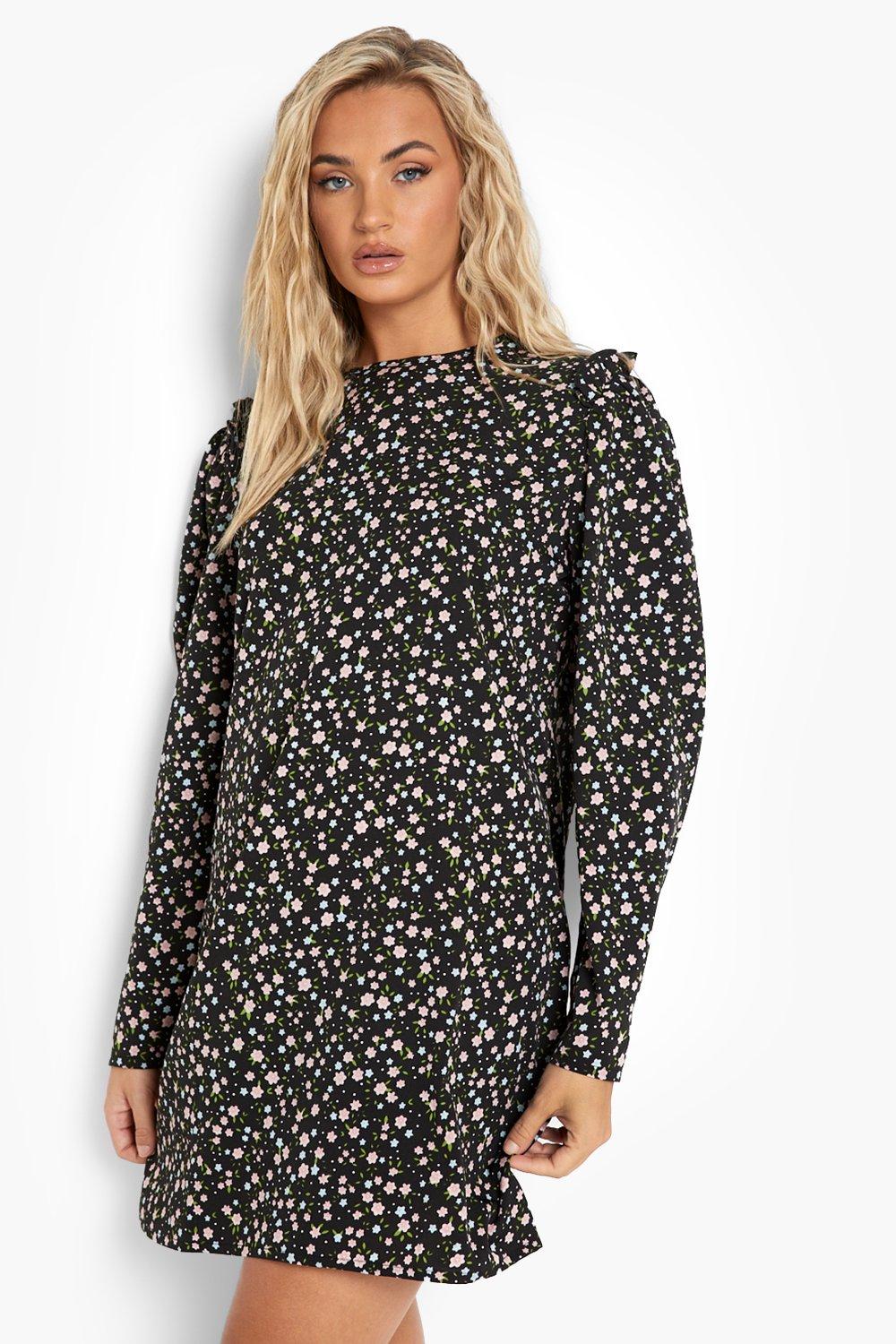 Boohoo floral shift clearance dress