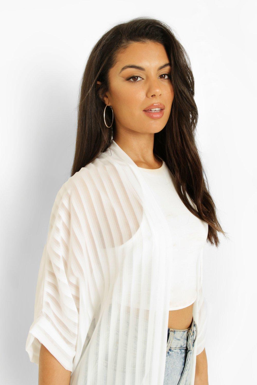 White sheer clearance kimono cardigan