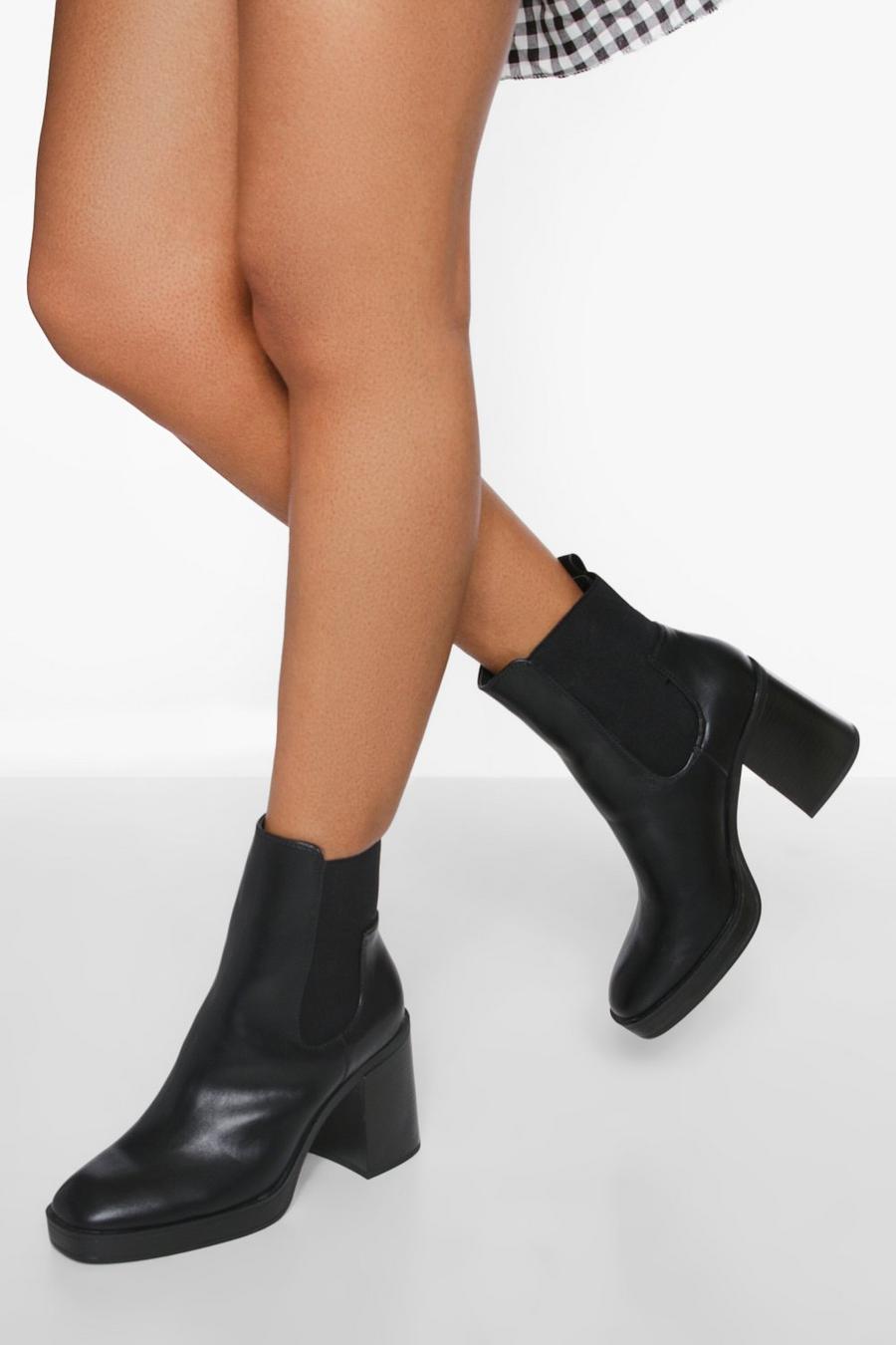 Black Heeled Chelsea Boots image number 1