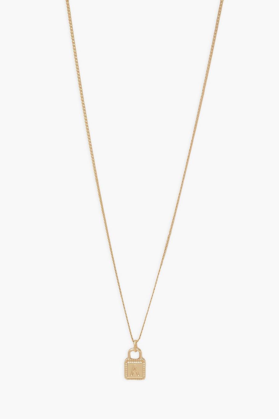 Gold Ketting Met A-Tag image number 1