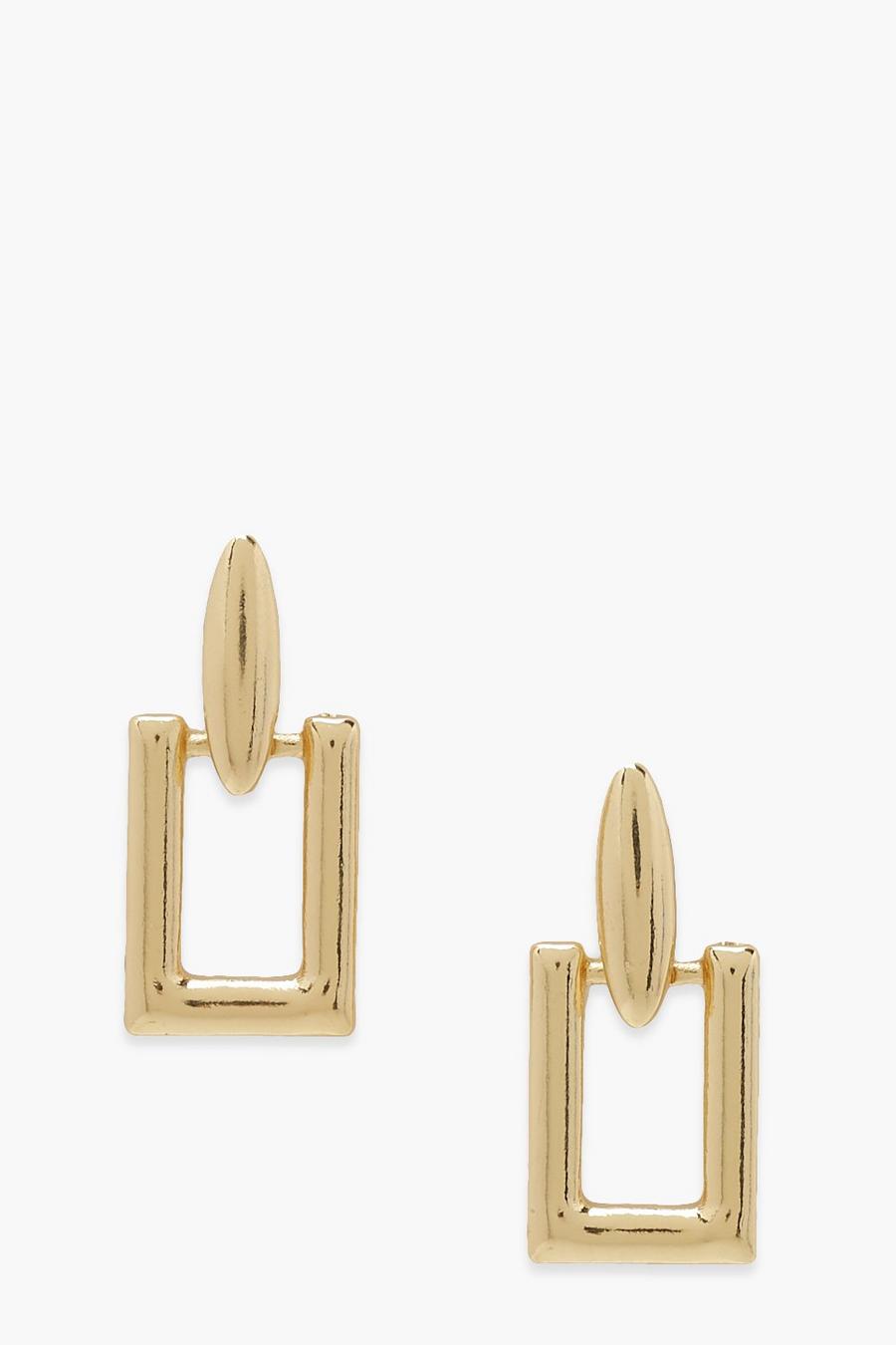 Gold Mini Knocker Smooth Earrings image number 1