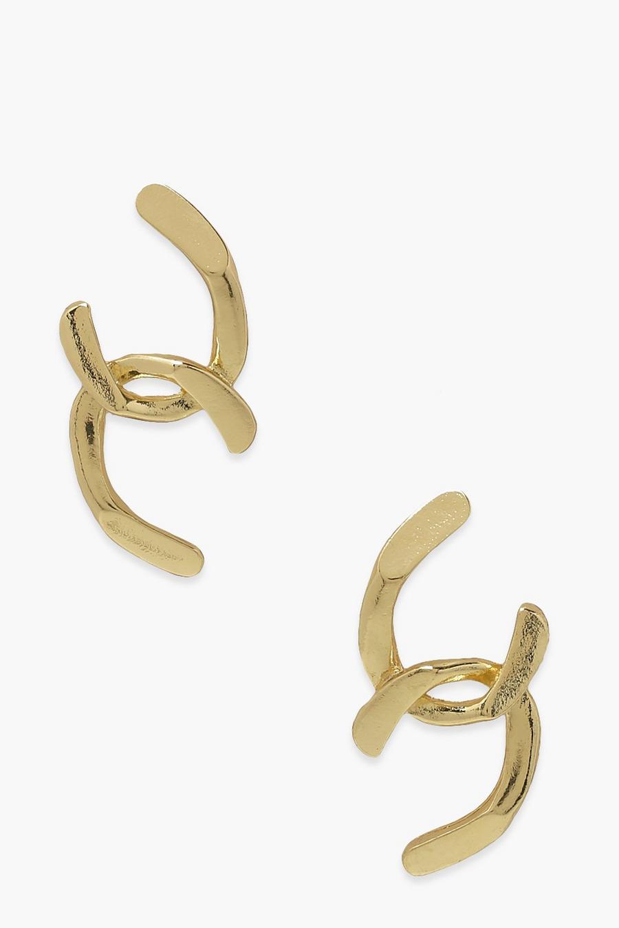 Gold Open Link Statement Earrings image number 1