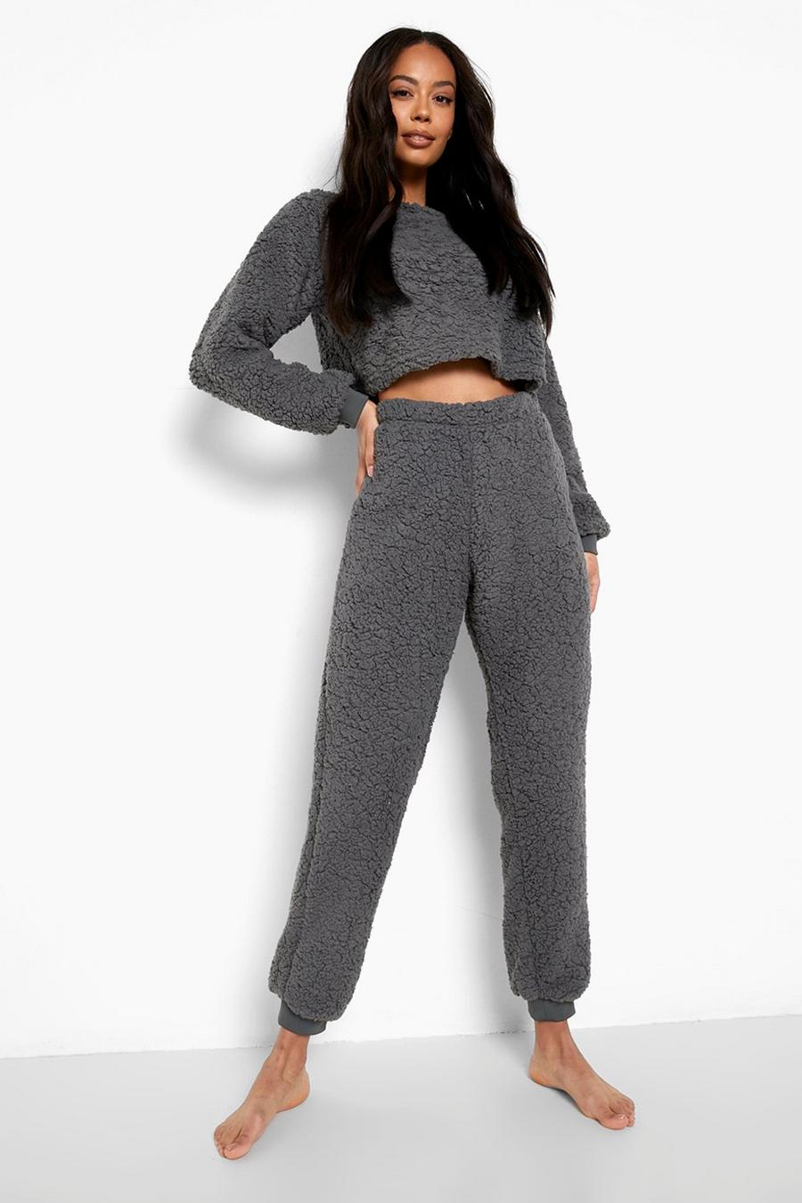 Grey Tall Mix And Match Fluffy Trouser image number 1