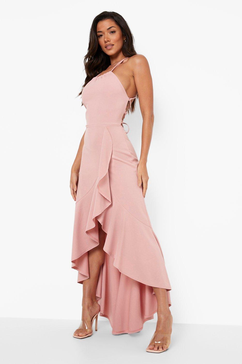 Boohoo frill hot sale hem dress