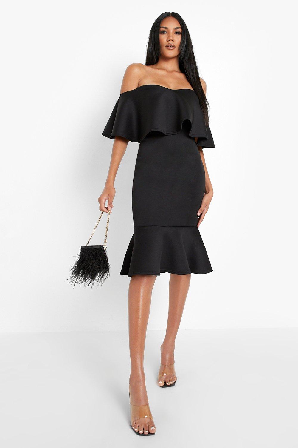 Scuba frill hotsell midi dress