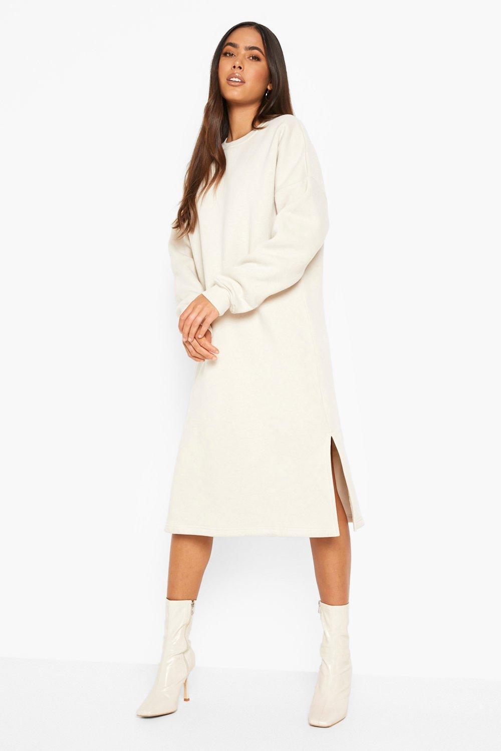 Sweatshirt hot sale dress midi