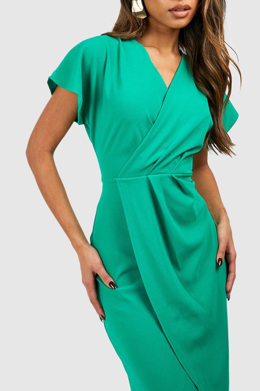 Wrap Front Midi Dress