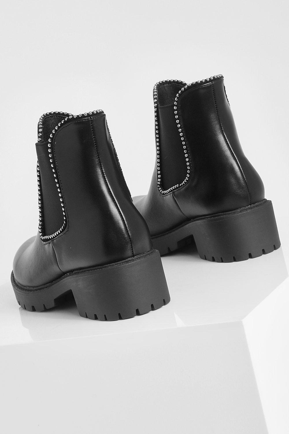 studded chelsea boots wide fit