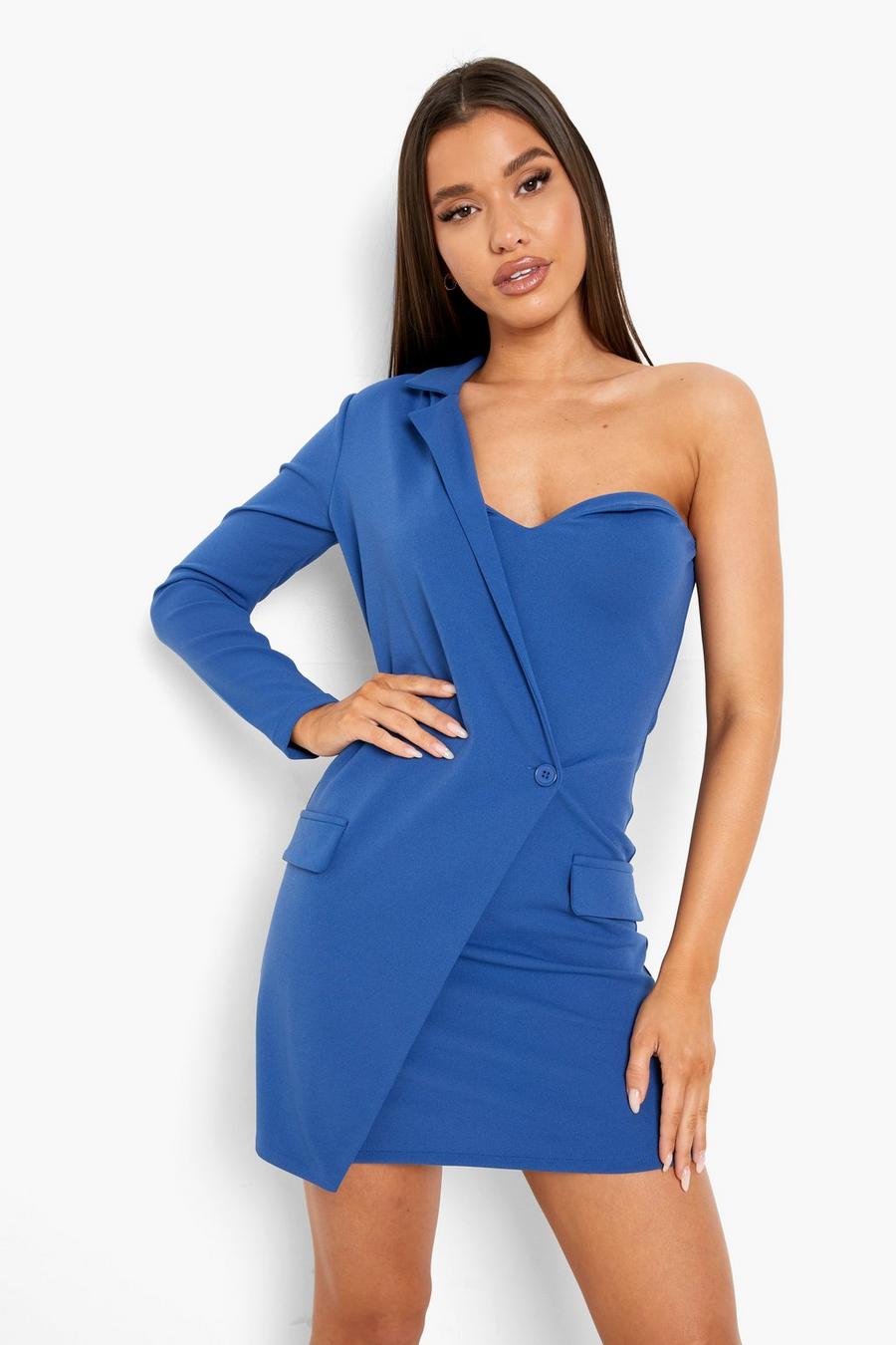 Cobalt Asymmetric Blazer Dress image number 1