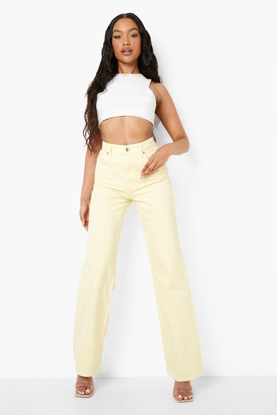 Yellow Wide Leg Jeans image number 1