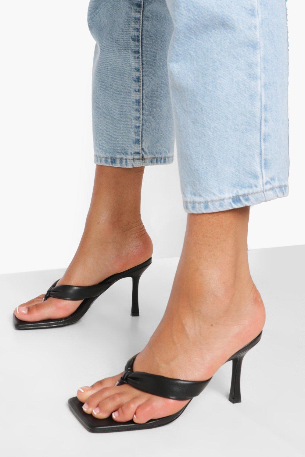 Toe Post Tube Strap Mule Boohoo UK