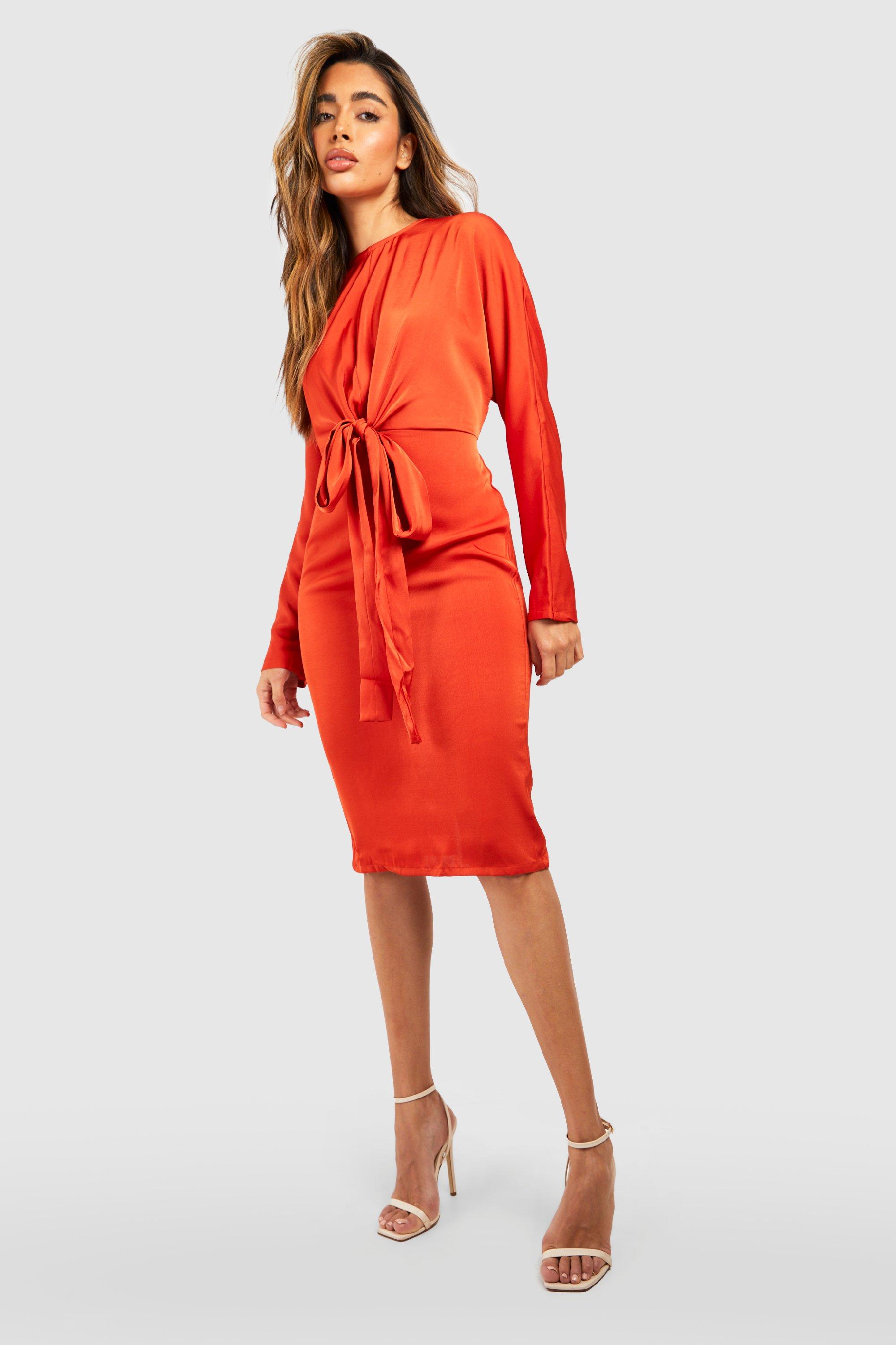 Boohoo 2025 rust dress