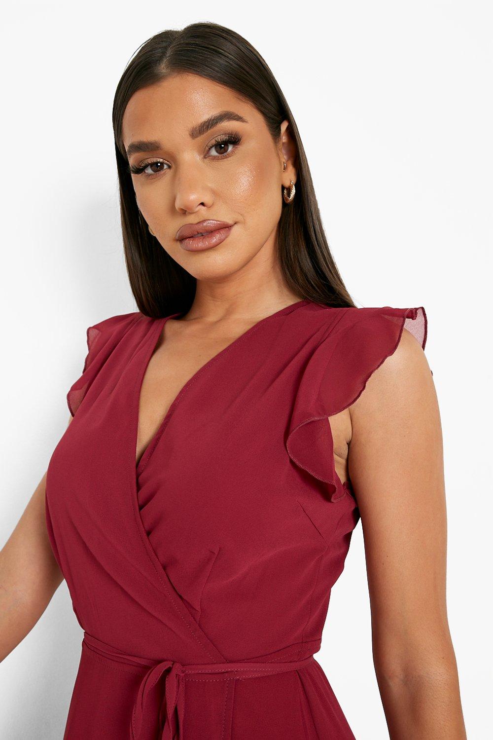 Boohoo wine clearance dress