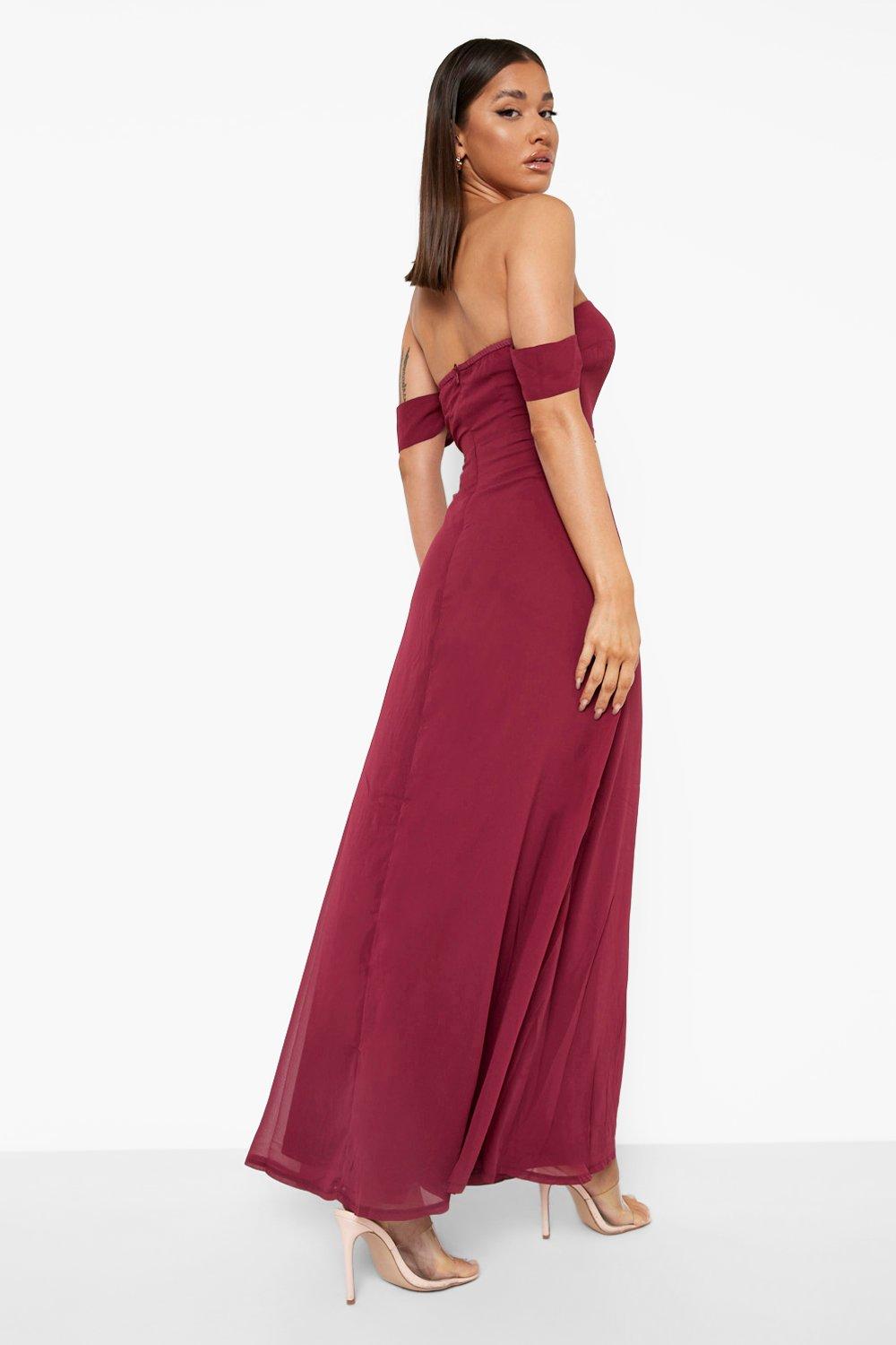 Chiffon off 2024 shoulder gown