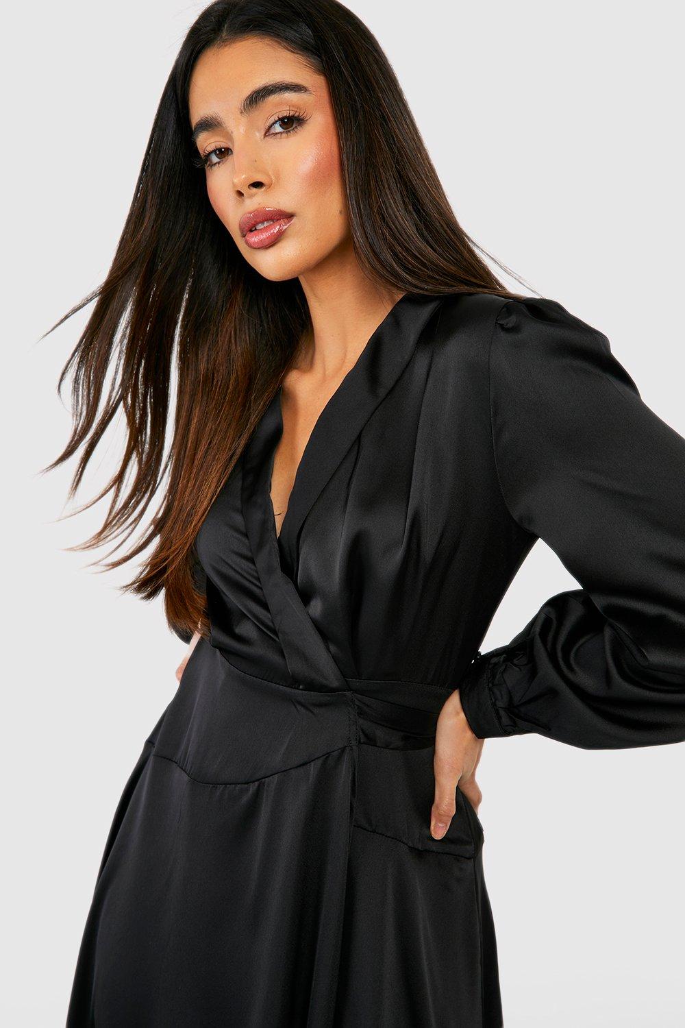 Satin wrap dress