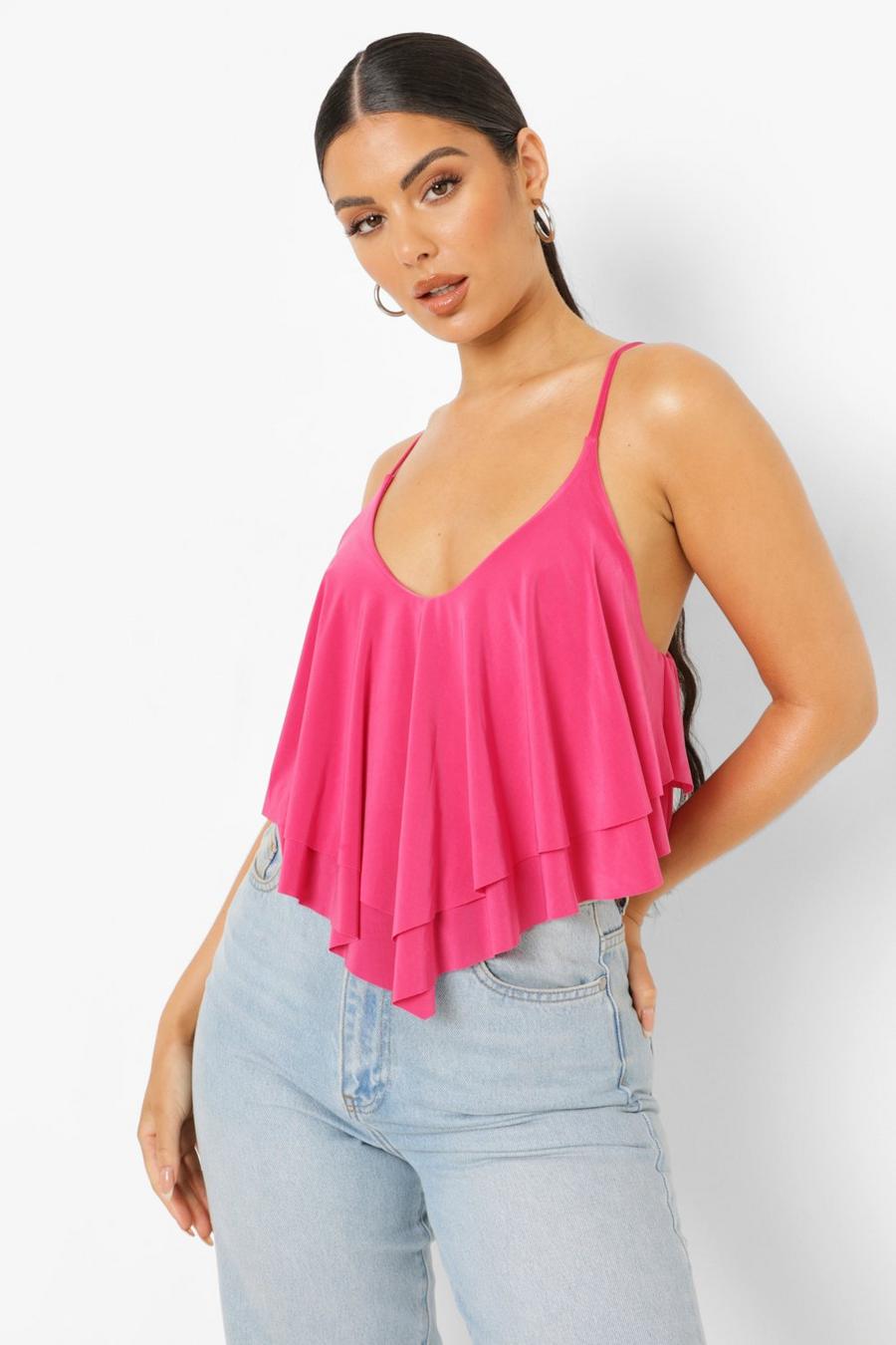 Pink Double Layer Frill Bodysuit image number 1