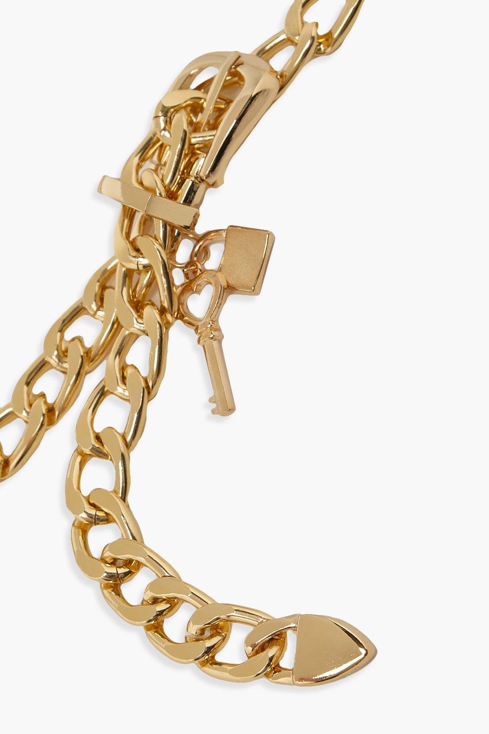 Chunky Chain Buckle Belt With Key boohoo USA