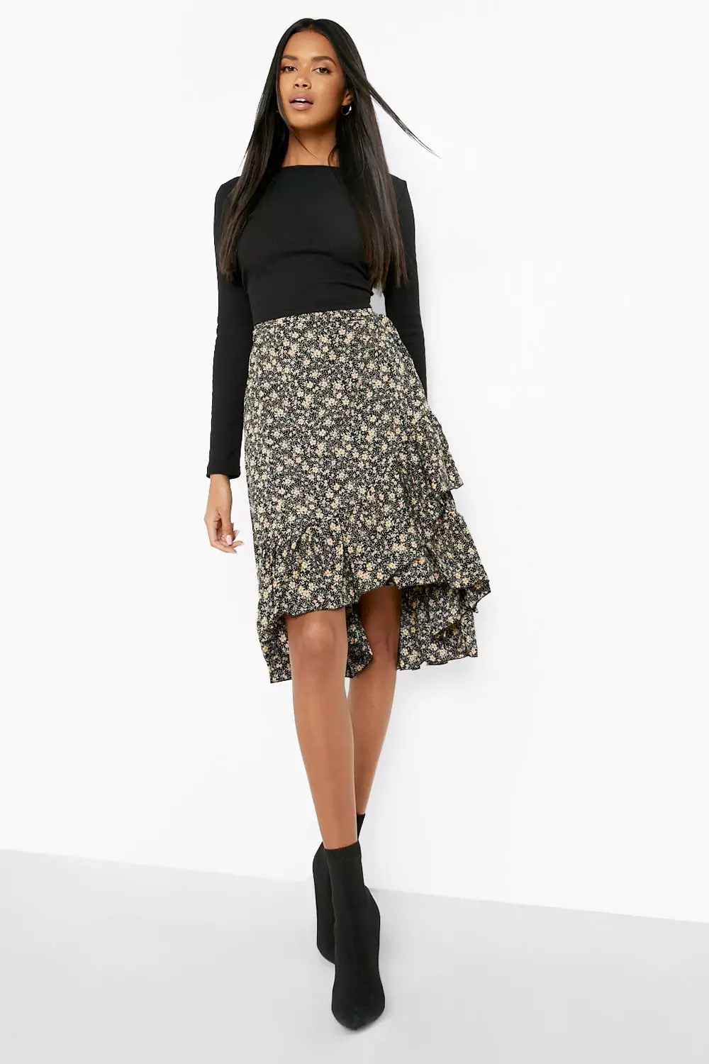 Ditsy wrap hotsell midi skirt